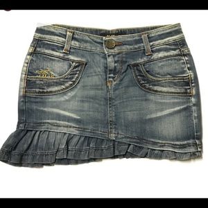 Killah denim asymmetrical mini skirt - sz S